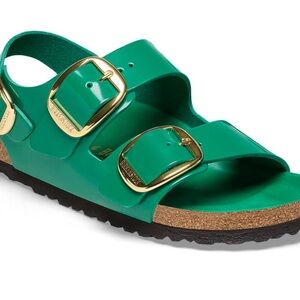 Birkenstock Milano Big Buckle High Shine  Green Size 9